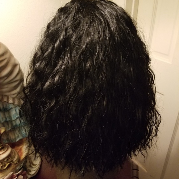 Curly Human Hair Blend Lace Wig